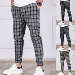 Quần kaki sọc caro nam tôn dáng phong cách năng động thoải mái