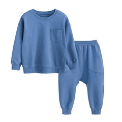 Bộ đồ cotton dài tay đơn giản phong cách Hàn Quốc cho bé trai