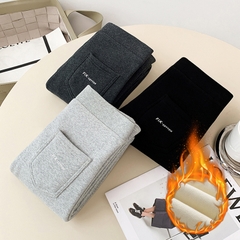 Quần legging lông cừu ấm áp, lưng cao ôm dáng, thiết kế sang trọng