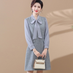 Đầm một mảnh tay dài thời trang mới phong cách nhẹ nhàng kiểu dáng phương Tây