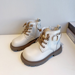 Giày boot Martin cổ thấp đế mềm chất da bò mềm mại cho bé gái