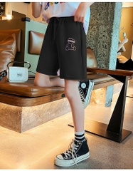 Quần short vải cotton thiết kế lưng dây rút phong cách Hàn Quốc dành cho bé gái