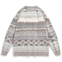 Áo len dệt kim unisex họa tiết Fair Isle hot trend