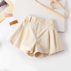 Quần short thể thao ống rộng vải cotton kiểu dáng mỏng phong cách thời trang Hàn Quốc dành cho bé gái