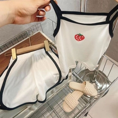 Bộ đồ hai dây co giãn lưng cao màu sắc dễ thương dành cho bé gái