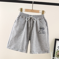 Quần short vải cotton thiết kế lưng dây rút phong cách Hàn Quốc dành cho bé gái