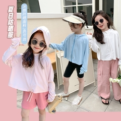 Áo khoác chống nắng màu trơn kiểu dáng mỏng giản dị dành cho bé gái