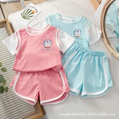Bộ đồ thể thao hai mảnh in hình doraemon dễ thương dành cho bé gái