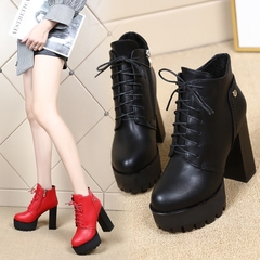 Giày boots cổ ngắn thời trang mũi tròn, chống thấm nước