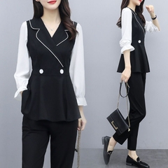 Bộ đồ vest hai mảnh áo và quần ôm dáng thời trang dành cho nữ