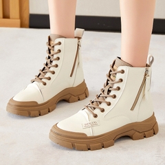 Giày boots da nữ kiểu dáng trẻ trung năng động phong cách Âu Mỹ
