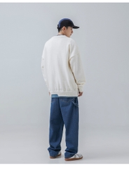 Áo len unisex giả hai lớp form rộng phong cách retro