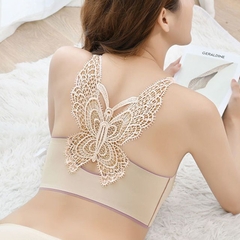 Áo ngực không gọng, phối ren hình bướm sau lưng quyến rũ dành cho nữ