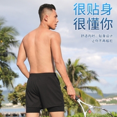Quần bơi nam hai lớp in hình có túi khóa kéo tiện lợi