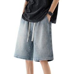 Quần short jean nam dây rút phù hợp thời trang năng động