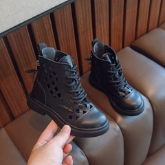 Giày boot Martin UNMUN lỗ thoáng khí khóa kéo sau cho bé gái