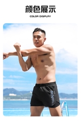 Quần bơi nam, quần thể thao chạy bộ hai lớp có túi kéo khóa