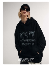 Áo hoodie OVDY unisex len lông in chữ cao cấp