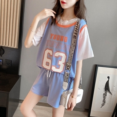 Bộ đồ thể thao nữ hai mảnh có in số kiểu dáng rộng rãi, thoải mái size lớn