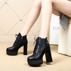 Giày boots cổ ngắn thời trang mũi tròn, chống thấm nước