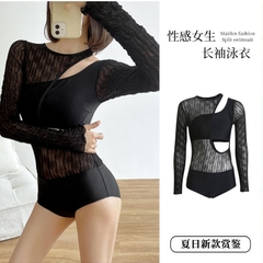 Bộ đồ bơi một mảnh khoét ngực phối ren gợi cảm dành cho nữ