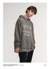 Áo hoodie OVDY unisex len lông in chữ cao cấp