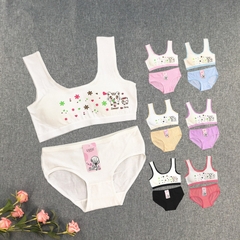 Bộ đồ lót bằng vải cotton không có gọng thép in họa tiết hổ dễ thương dành cho bé gái