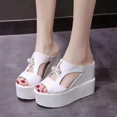 Giày sandal nữ đế xuồng chống thấm nước dáng mũi nhọn hở ngón chân