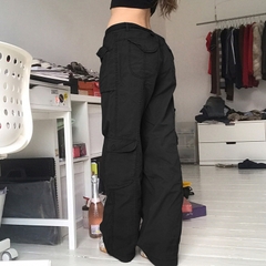 Quần kaki unisex túi hộp ống suông cổ điển phong cách đường phố