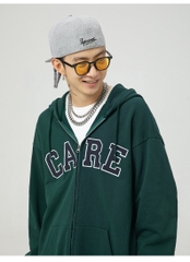 Áo khoác unisex dài tay thêu chữ CARE thời trang cặp đôi