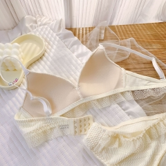 Bộ đồ lót nữ cup hình tam giác nâng ngực chống chảy xệ, phong cách tươi mới ngọt ngào