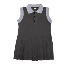 Đầm cổ polo không tay kiểu dáng xếp ly hợp thời trang dành cho bé gái