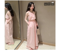 Bộ áo hai dây và quần ống rộng thời trang dành cho bé gái