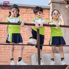 Bộ đồ thể thao ngắn tay cổ Polo phối màu cho bé trai