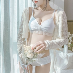 Bộ đồ lót nữ cup hình tam giác nâng ngực chống chảy xệ, phong cách tươi mới ngọt ngào