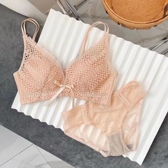Bộ đồ lót phối ren không gọng thép nâng ngực gợi cảm dành cho nữ