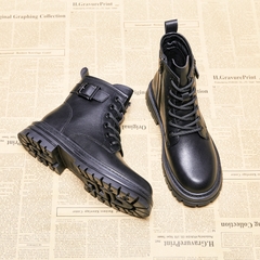 Giày boots Martin đế bằng cổ ngắn phong cách Anh Quốc dành cho nữ