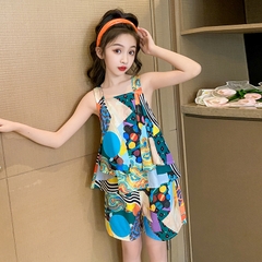 Bộ đồ hai dây nhiều màu sắc kiểu dáng ngắn dành cho bé gái