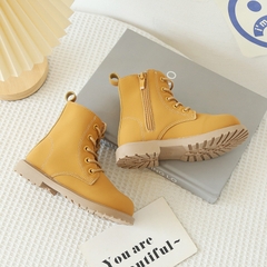 Giày boot Martin cổ thấp phong cách Anh Quốc khóa kéo một bên cho bé gái