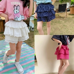 Quần giả váy họa tiết hoa thiết kế xếp tầng hình bánh sinh nhật dễ thương dành cho bé gái