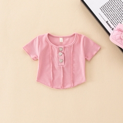Áo thun kiểu dáng ngắn ôm dáng phong cách ngọt ngào dành cho bé gái