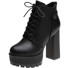 Giày boots cổ ngắn thời trang mũi tròn, chống thấm nước