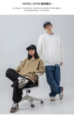 Áo len unisex giả hai lớp form rộng phong cách retro