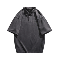 Đồ bộ nam cổ polo in chữ chất mềm mịn phong cách Hàn Quốc
