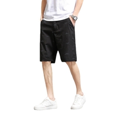Quần short kaki nam phối hoa văn nhỏ phong cách thời thượng