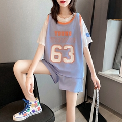 Bộ đồ thể thao nữ hai mảnh có in số kiểu dáng rộng rãi, thoải mái size lớn