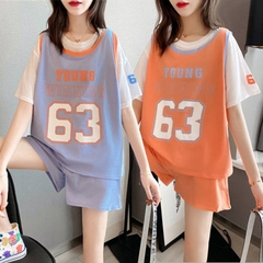 Bộ đồ thể thao nữ hai mảnh có in số kiểu dáng rộng rãi, thoải mái size lớn
