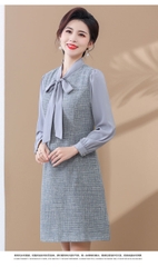 Đầm một mảnh tay dài thời trang mới phong cách nhẹ nhàng kiểu dáng phương Tây