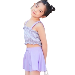 Bộ đồ bơi hai mảnh áo hai dây phối với váy thời trang chống nắng, mau khô dành khô bé gái