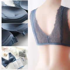 Áo bra nữ cài phía trước nâng ngực phối dây ren thời trang không gọng thép